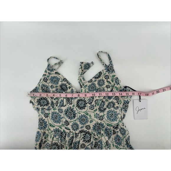 Japna Midi Dress Women's Small Blue Floral Strappy Tiered Fairy Western Boho NEW - Picture 5 of 13